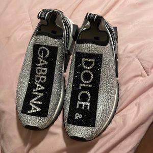 Dolce & Gabbana Silver and Black Women's Shoes